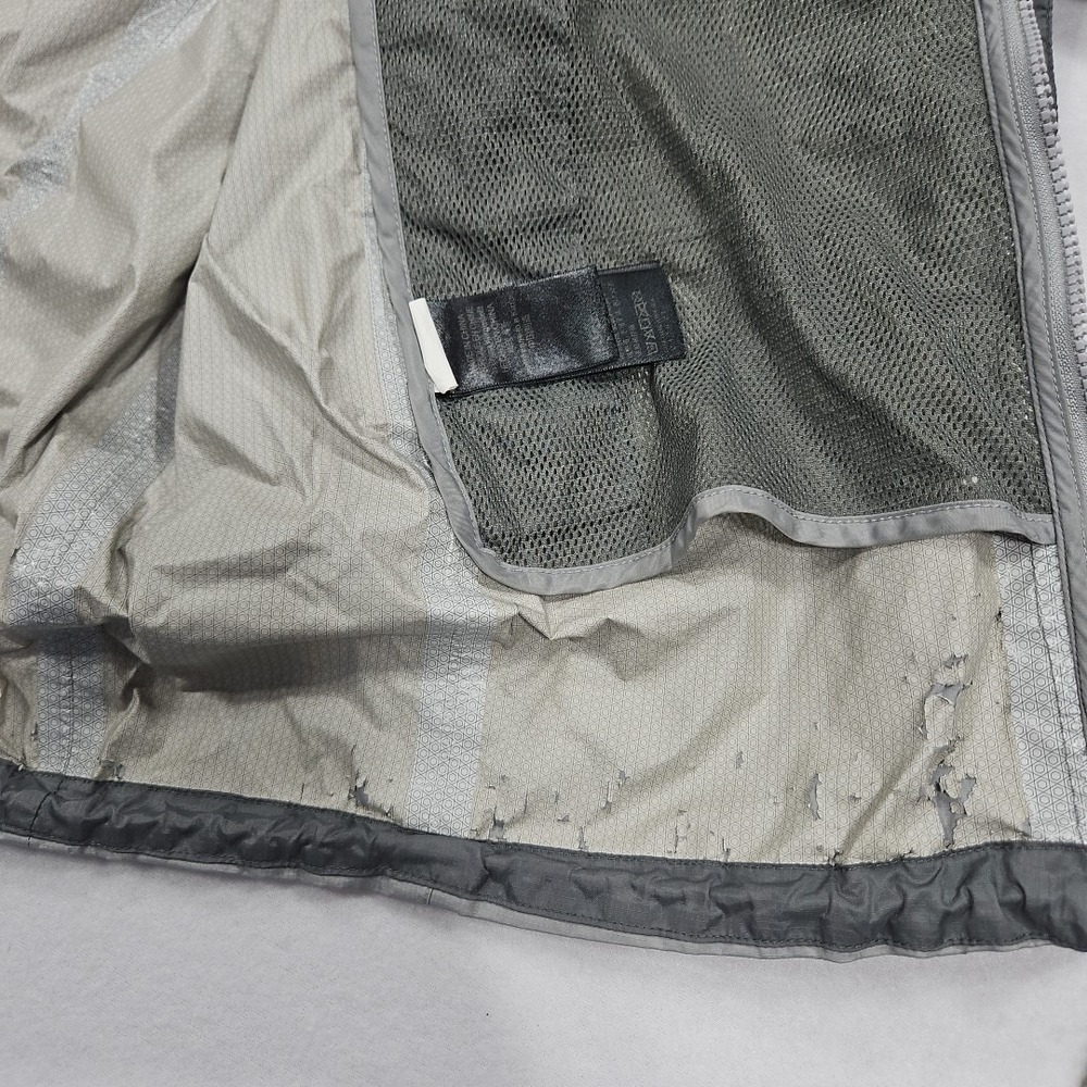 Marmot Jacket Men XL Gray Rain Lightweight Waterproof Hooded Hiking Windbreaker - Picture 9 of 12